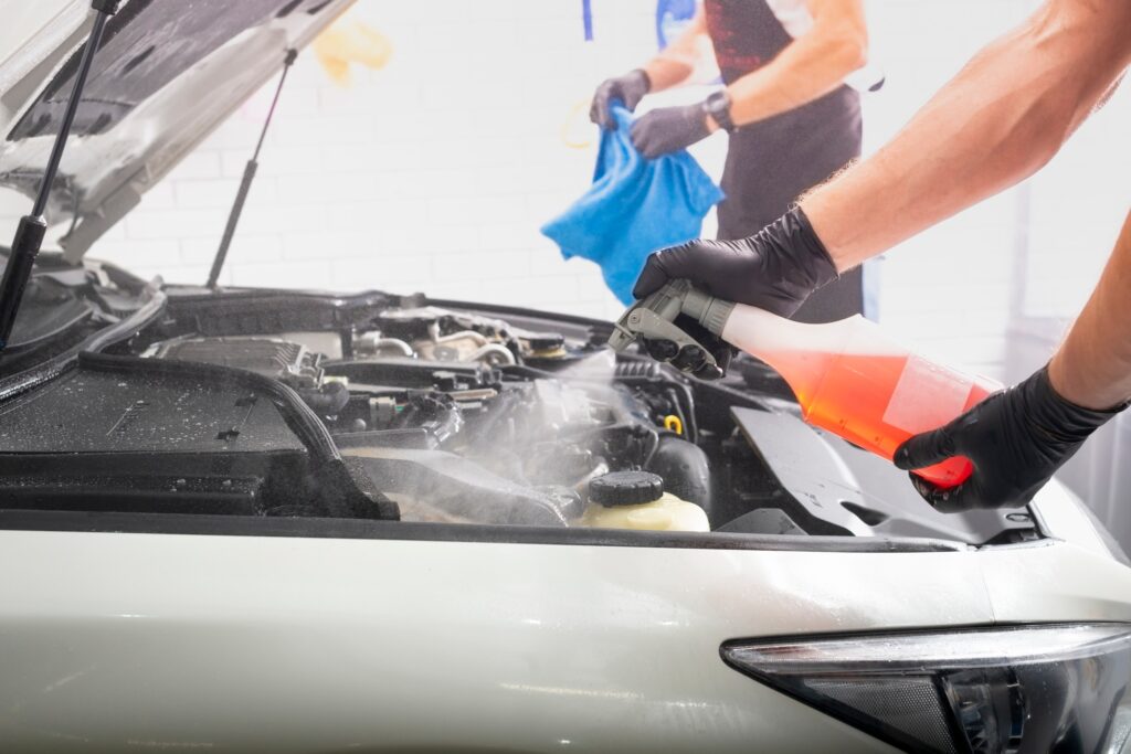 Car detailing cleaning washing engine maintenance